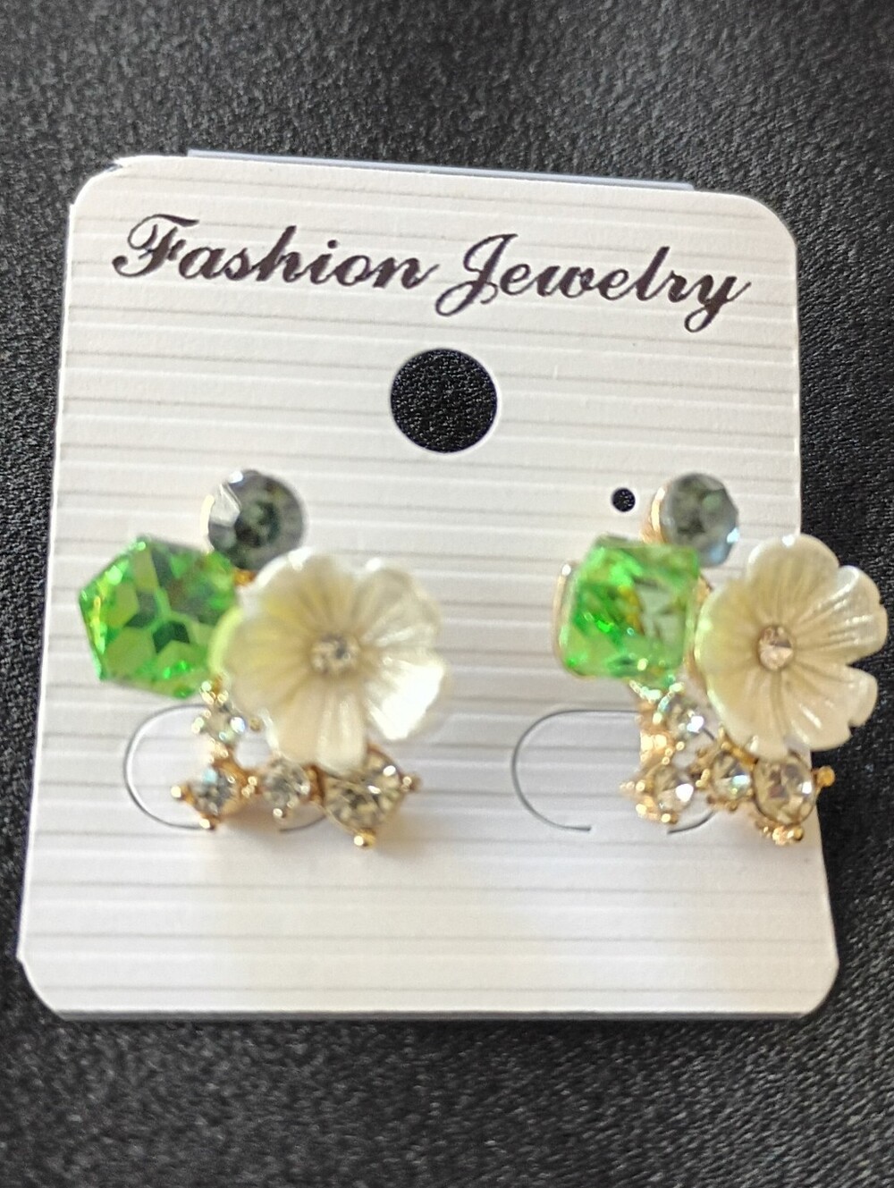 flower stud earrings gold tone women floral cluster crystal rhinestone jewelry